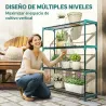 Juego de 2 Soportes para Plantas de 4 Niveles Interior y Exterior Estantes Metálicos con Conectores Fácil Montaj... - Ogal.Es