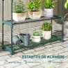 Juego de 2 Soportes para Plantas de 4 Niveles Interior y Exterior Estantes Metálicos con Conectores Fácil Montaj... - Ogal.Es