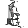 Máquina de Musculación con Pesas Ajustables de 45 kg Prensa de Pecho y Piernas Polea 135x103x210 cm Negro - Ogal.Es