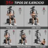 Máquina de Musculación con Pesas Ajustables de 45 kg Prensa de Pecho y Piernas Polea 135x103x210 cm Negro - Ogal.Es
