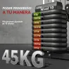 Máquina de Musculación con Pesas Ajustables de 45 kg Prensa de Pecho y Piernas Polea 135x103x210 cm Negro - Ogal.Es