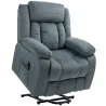 Sillón Relax Reclinable Eléctrico Levanta Personas con Puerto USB Control Remoto Asiento Ancho Reposapiés Gris - Ogal.Es
