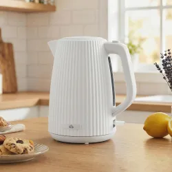Hervidor Eléctrico 1,7L 2200W con Filtro Antical Desmontable Apagado Automático Base Giratoria 360° Crema - Ogal.Es