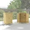 Cobertizo de Jardín Exterior de Madera con Techo de Metal y Ganchos para Almacenaje Herramientas 71,5x39x95 cm N... - Ogal.Es