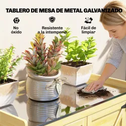 Cobertizo de Jardín Exterior de Madera con Techo de Metal y Ganchos para Almacenaje Herramientas 71,5x39x95 cm N... - Ogal.Es