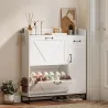 Zapatero Estrecho con 2 Cajones Abatibles Estantes Ajustables para 12 Pares para Espacio Reducido 106,7x26x116cm... - Ogal.Es