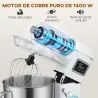 Batidora Amasadora 6L 1400W con Cabezal Inclinable 6 Velocidades Función de Fermentación Pantalla LED Blanco - Ogal.Es