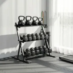 Soporte para Mancuernas de 3 Niveles Estante de Pesas de Acero con Barras Ajustables para Gimnasio Casa Carga 20... - Ogal.Es