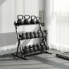 Soporte para Mancuernas de 3 Niveles Estante de Pesas de Acero con Barras Ajustables para Gimnasio Casa Carga 20... - Ogal.Es