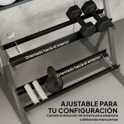 Soporte para Mancuernas de 3 Niveles Estante de Pesas de Acero con Barras Ajustables para Gimnasio Casa Carga 20... - Ogal.Es