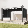 Pérgola de Jardín 4x3 m con Cortinas Enrollables Automáticas y Techo Retráctil Cenador de Jardín con UPF50+ Gris... - Ogal.Es