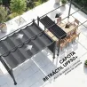 Pérgola de Jardín 4x3 m con Cortinas Enrollables Automáticas y Techo Retráctil Cenador de Jardín con UPF50+ Gris... - Ogal.Es