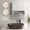 Armario de Baño de Pared Mueble de Baño Colgar Rústico con Compartimento Estante Ajustable 2 Puertas Blanco - Ogal.Es