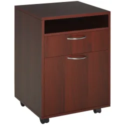 Cajonera de Escritorio con Ruedas Cajón Compartimento Puerta Archivador Móvil para Estudio 40x35x60 cm Café Oscuro - Ogal.Es
