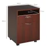 Cajonera de Escritorio con Ruedas Cajón Compartimento Puerta Archivador Móvil para Estudio 40x35x60 cm Café Oscuro - Ogal.Es
