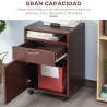 Cajonera de Escritorio con Ruedas Cajón Compartimento Puerta Archivador Móvil para Estudio 40x35x60 cm Café Oscuro - Ogal.Es
