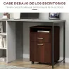 Cajonera de Escritorio con Ruedas Cajón Compartimento Puerta Archivador Móvil para Estudio 40x35x60 cm Café Oscuro - Ogal.Es