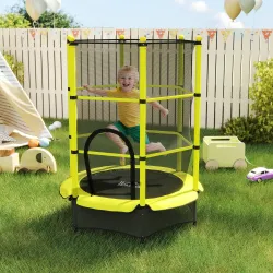 Cama Elástica Infantil Ø140 cm para Niños de 3-10 Años con Red de Seguridad Carga 50 kg para Interior Exterior A... - Ogal.Es