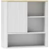 Armario de Baño de Pared con Puerta Corredera 5 Compartimentos y Estantes Ajustables 60x20x62 cm Blanco - Ogal.Es
