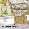 Conjunto de Jardín Exterior de Ratán con 1 Sofá de 2 Plazas 1 Sofá Esquinera y 1 Mesa de Centro Natural y Crema - Ogal.Es