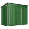 Cobertizo de Jardín Exterior 2,7 m² 234x132x185 cm con Triple Puerta Cerradura y Ranuras de Ventilación Verde - Ogal.Es