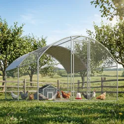 Gallinero para Exterior 2,8x3,4x1,9 m Cubierta de Tela Oxford Anti-UV Impermeable Pestillos para 10-16 Gallinas ... - Ogal.Es