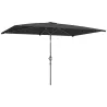 Sombrilla de Aluminio 198x294x255 Parasol Rectangular de Jardín Inclinable con Manivela y Poste Desmontable Gris - Ogal.Es
