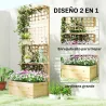 Jardinera con Enrejado y Techo de Madera para Plantas Trepadoras con 2 Estantes Drenaje y Forro 76x43,5x177 cm N... - Ogal.Es