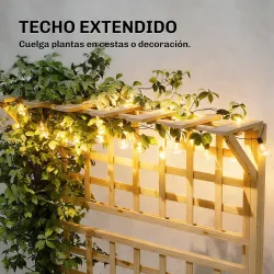 Jardinera con Enrejado y Techo de Madera para Plantas Trepadoras con 2 Estantes Drenaje y Forro 76x43,5x177 cm N... - Ogal.Es