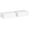 Set de 2 Mesillas de Noche de Pared Mesitas de Noche Flotantes con 1 Cajón para Dormitorio 40x30x15 cm Blanco - Ogal.Es