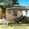 Carpa Plegable 3,5x3,5 m Pop-up con Altura Ajustable 3 Niveles Doble Techo Cierre Central y Bolsa UPF50+ Gris - Ogal.Es