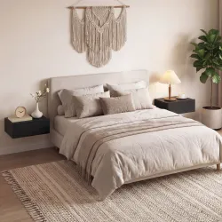 Set de 2 Mesillas de Noche de Pared Mesitas de Noche Flotantes con 1 Cajón para Dormitorio 40x30x15 cm Negro - Ogal.Es