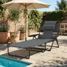 Tumbona Plegable Respaldo Ajustable Orificio de Lectura Reposacabezas y Brazos Carga 120 kg 145x72x89 cm Gris Os... - Ogal.Es