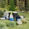 Tienda de Campaña Plegable para 2 Personas 2 Habitaciones Bolsa de Transporte 420x200x150 cm Azul Oscuro y Verde - Ogal.Es
