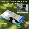 Tienda de Campaña Plegable para 2 Personas 2 Habitaciones Bolsa de Transporte 420x200x150 cm Azul Oscuro y Verde - Ogal.Es