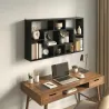 Estante de Pared Decorativo Estantería para Libro, CDs con 8 Cubos 85x14,5x47,5 cm Negro - Ogal.Es