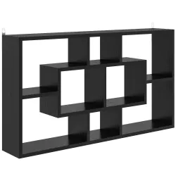 Estante de Pared Decorativo Estantería para Libro, CDs con 8 Cubos 85x14,5x47,5 cm Negro - Ogal.Es