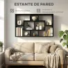 Estante de Pared Decorativo Estantería para Libro, CDs con 8 Cubos 85x14,5x47,5 cm Negro - Ogal.Es