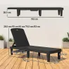 Conjunto de 2 Tumbonas Reclinables de Plástico PP con Bandeja Lateral Respaldo Ajustable 5 Niveles 192x57x28,5 c... - Ogal.Es