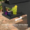 Conjunto de 2 Tumbonas Reclinables de Plástico PP con Bandeja Lateral Respaldo Ajustable 5 Niveles 192x57x28,5 c... - Ogal.Es