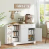 Aparador de Cocina Armario de Cocina 3 Estantes de Puerta Cajón Estantes Ajustables para Comedor 105x40x83 cm Bl... - Ogal.Es