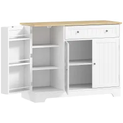 Aparador de Cocina Armario de Cocina 3 Estantes de Puerta Cajón Estantes Ajustables para Comedor 105x40x83 cm Bl... - Ogal.Es