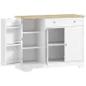 Aparador de Cocina Armario de Cocina 3 Estantes de Puerta Cajón Estantes Ajustables para Comedor 105x40x83 cm Bl... - Ogal.Es