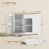 Aparador de Cocina Armario de Cocina 3 Estantes de Puerta Cajón Estantes Ajustables para Comedor 105x40x83 cm Bl... - Ogal.Es