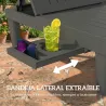 Conjunto de 2 Tumbonas Reclinables de Plástico PP con Bandeja Lateral Respaldo Ajustable 5 Niveles 192x57x28,5 c... - Ogal.Es