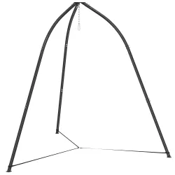 Soporte para Silla Colgante Triangular con Cadena Ajustable Base Estable para Patio Jardín Carga 150 kg Negro - Ogal.Es