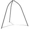 Soporte para Silla Colgante Triangular con Cadena Ajustable Base Estable para Patio Jardín Carga 150 kg Negro - Ogal.Es