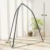 Soporte para Silla Colgante Triangular con Cadena Ajustable Base Estable para Patio Jardín Carga 150 kg Negro - Ogal.Es