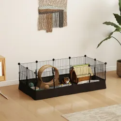 Valla Metálica para Mascotas de 12 Paneles DIY Alfombrilla Impermeable Parque para Cobayas Erizos 120x60x40 cm N... - Ogal.Es