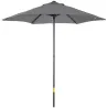 Parasol de Terraza Exterior con Techo de Ventilación Poste Desmontable de Aluminio para Jardín Patio Gris Oscuro - Ogal.Es